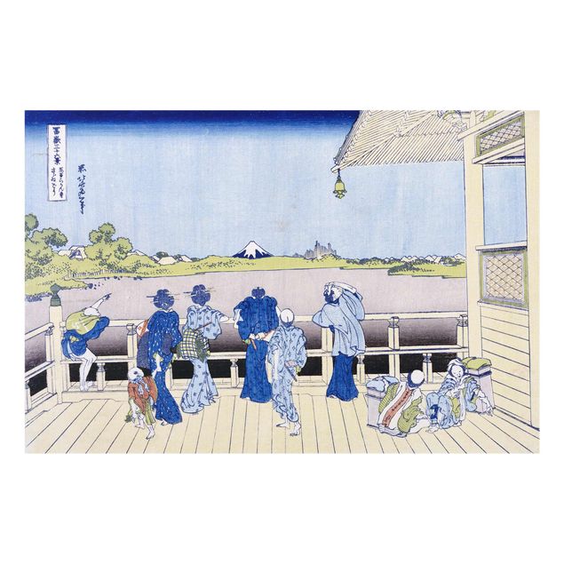 Mountain wall art Katsushika Hokusai - The Sazai Hall in the Rakanji Temple