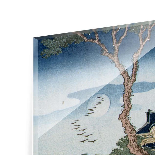 Prints blue Katsushika Hokusai - A Peasant Crossing A Bridge