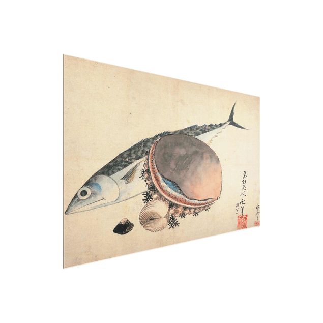 Contemporary art prints Katsushika Hokusai - Mackerel and Sea Shells
