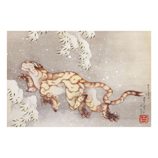 Art posters Katsushika Hokusai - Tiger in a Snowstorm