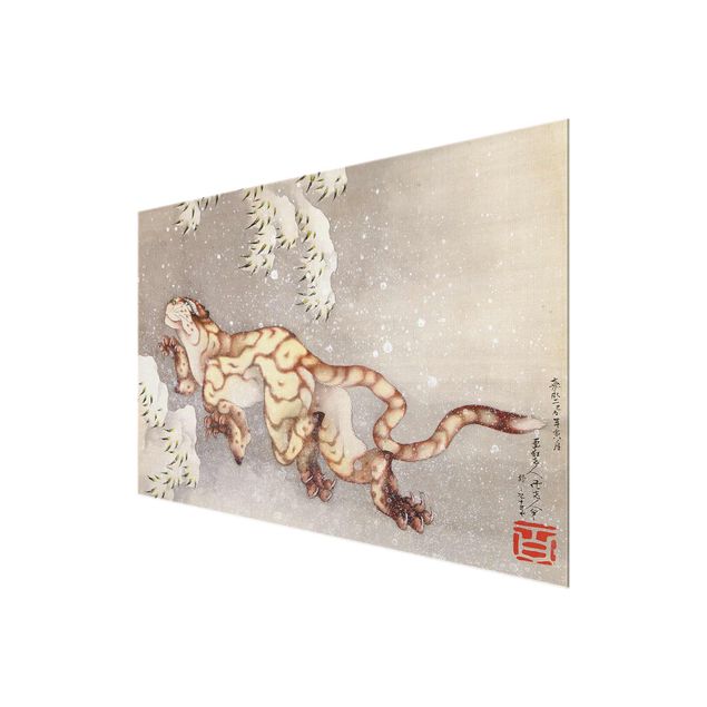 Animal canvas Katsushika Hokusai - Tiger in a Snowstorm