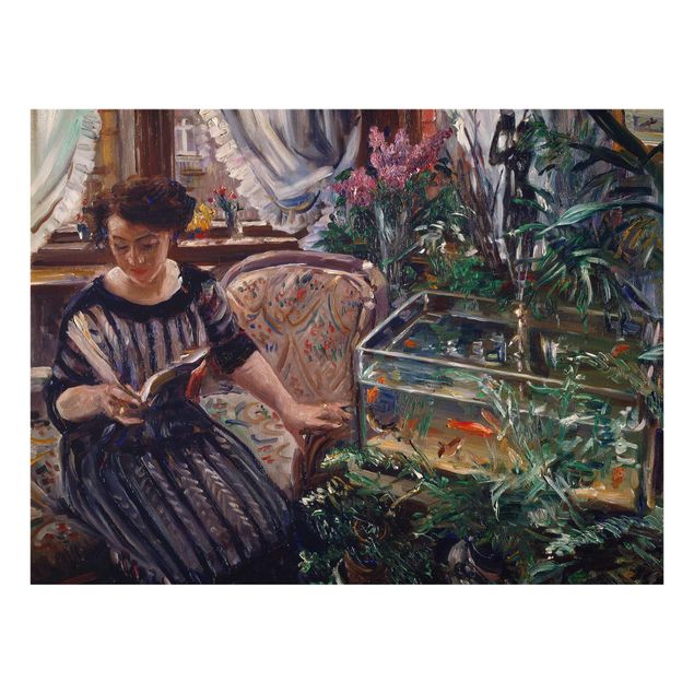 Contemporary art prints Lovis Corinth - A Woman Reading Near A Goldfish Tank