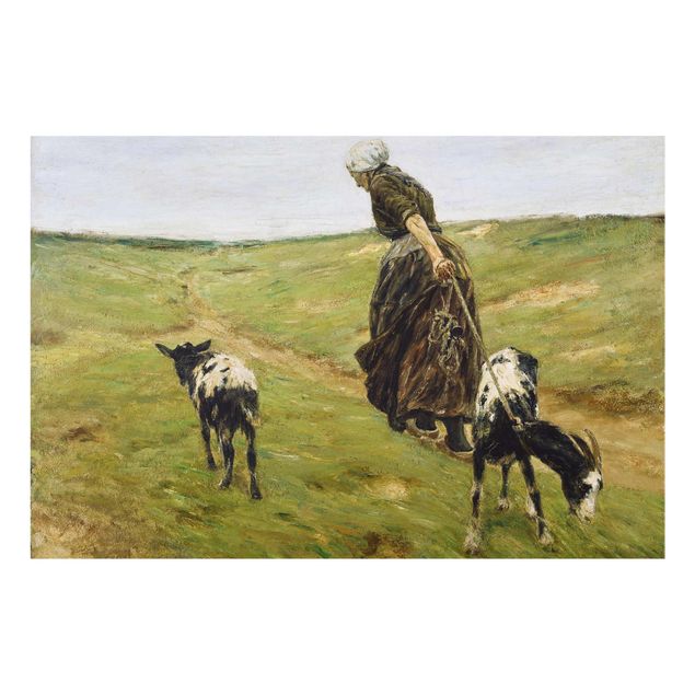Glass prints pieces Max Liebermann - Goat Herdess In Sand Dunes