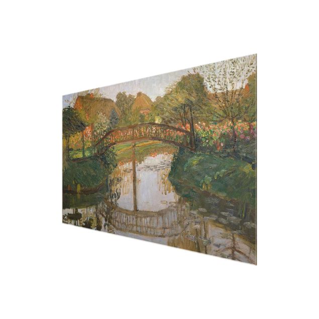 Art prints Otto Modersohn - Farm Garden with Bridge