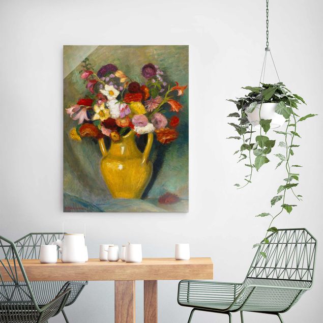 Art styles Otto Modersohn - Colourful Bouquet in Yellow Clay Jug