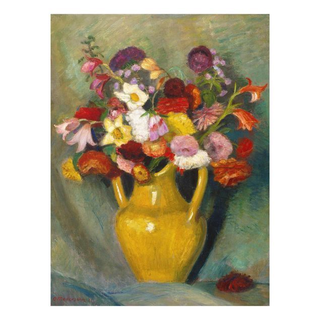 Art posters Otto Modersohn - Colourful Bouquet in Yellow Clay Jug