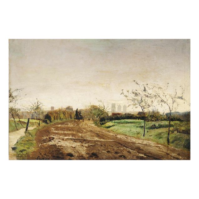 Glass prints landscape Otto Modersohn - Morning Landscape with Carriage near Münster