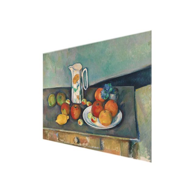 Prints modern Paul Cézanne - Still Life, Flower Curtain, And Fruits