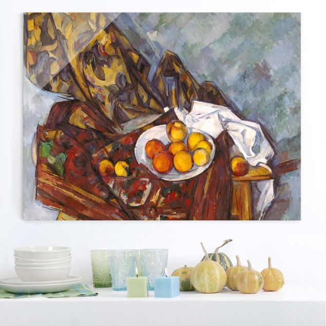 Kitchen Paul Cézanne - Still Life, Flower Curtain, And Fruits