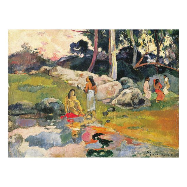 Glass prints landscape Paul Gauguin - Women At The Banks Of River