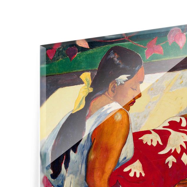 Red art prints Paul Gauguin - Parau Api (Two Women Of Tahiti)