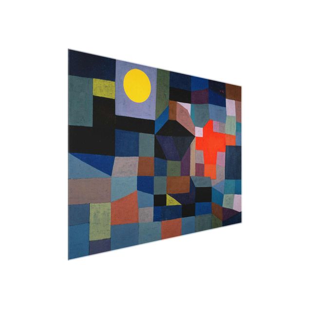 Abstract canvas wall art Paul Klee - Fire At Full Moon
