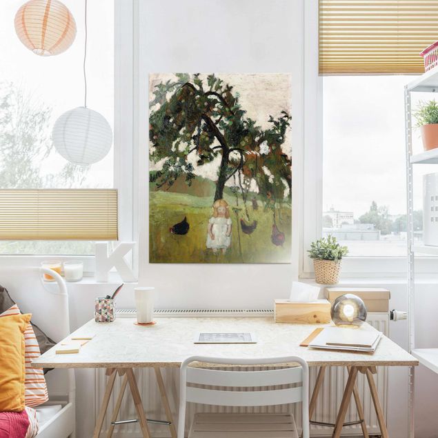 Art styles Paula Modersohn-Becker - Elsbeth with Chickens under Apple Tree