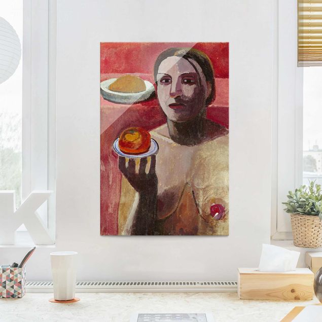 Expressionism painting Paula Modersohn-Becker - Semi-nude Italian Woman with Plate