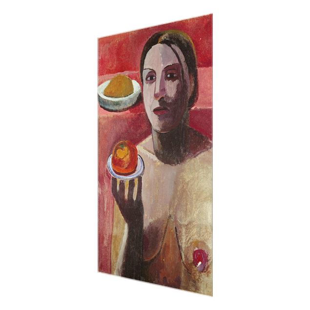 Prints portrait Paula Modersohn-Becker - Semi-nude Italian Woman with Plate