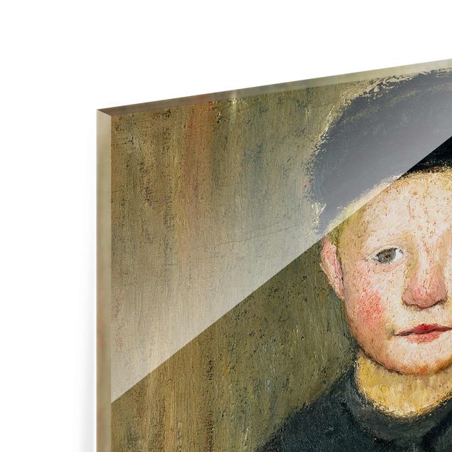 Framed portrait prints Paula Modersohn-Becker - Boy with Cat