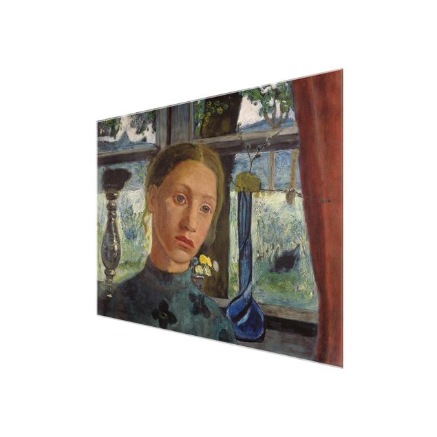 Portrait canvas prints Paula Modersohn-Becker - Girl'S Head In Front Of A Window