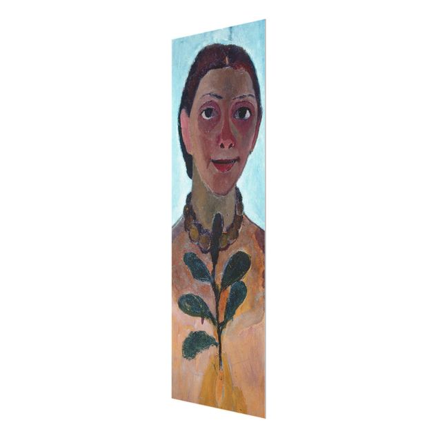Portrait canvas prints Paula Modersohn-Becker - Self-Portrait With Camellia Twig