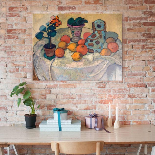 Expressionism art Paula Modersohn-Becker - Still Life With Oranges And Stoneware Dog