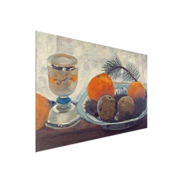 Canvas art Paula Modersohn-Becker - Still Life with frosted Glass Mug, Apples and Pine Branch
