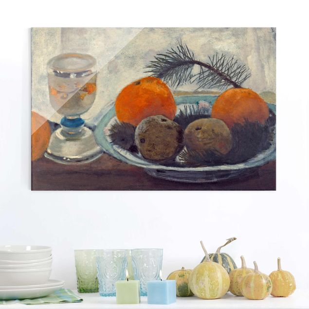 Kitchen Paula Modersohn-Becker - Still Life with frosted Glass Mug, Apples and Pine Branch