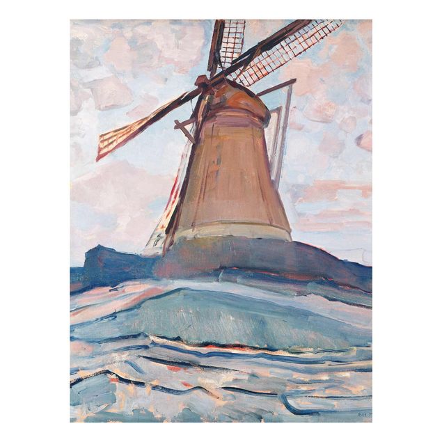 Abstract canvas wall art Piet Mondrian - Windmill