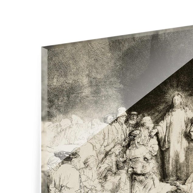 Framed portrait prints Rembrandt van Rijn - Christ healing the Sick. The Hundred Guilder