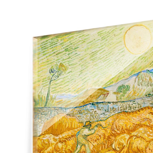 Glass prints landscape Vincent Van Gogh - The Harvest, The Grain Field