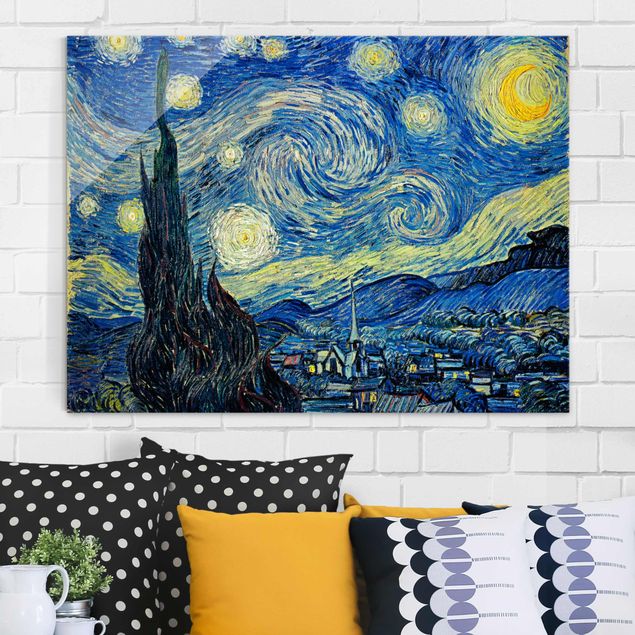 Glass prints New York Vincent Van Gogh - The Starry Night