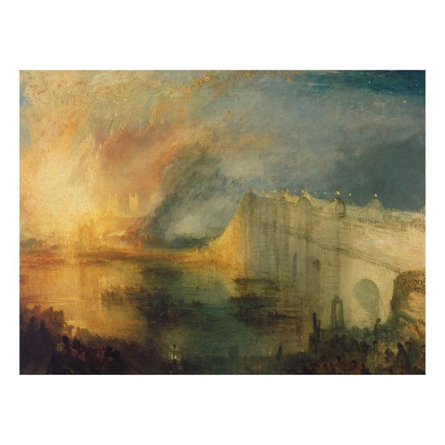 Glass prints landscape William Turner - The Burning Of The Houses Of Lords And Commons