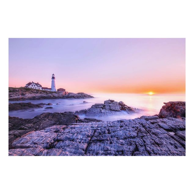Glass prints landscape Lighthouse In The Morning