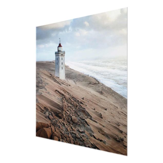 Glass prints beach Lighthouse In Denmark