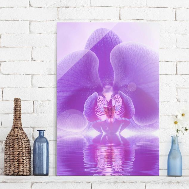 Glass prints orchid Purple Orchid On Water