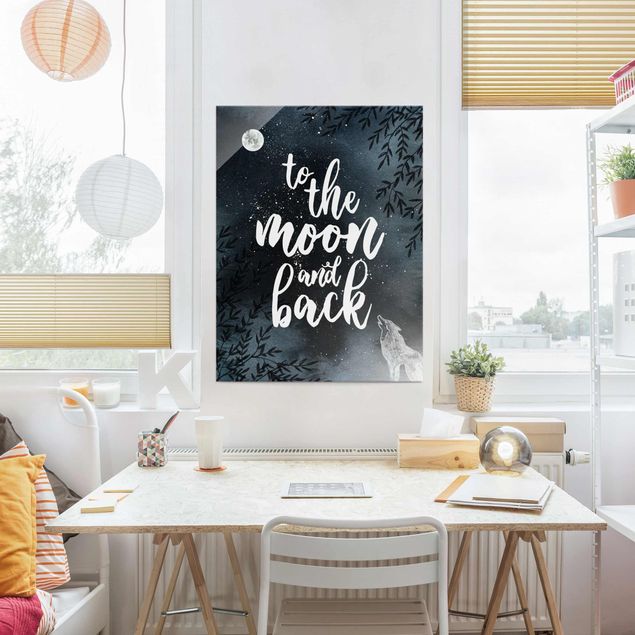 Glass prints sayings & quotes Love You To The Moon And Back