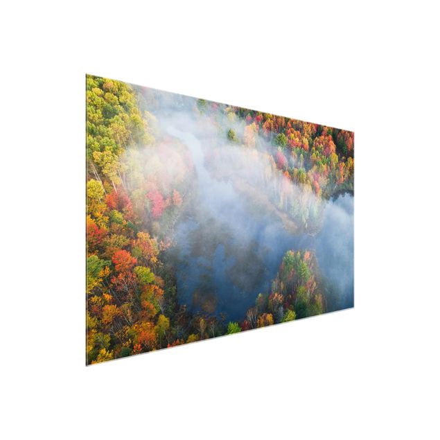 Glass prints landscape Aerial View - Autumn Symphony