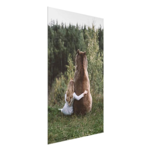 Animal canvas Girl With Brown Bear