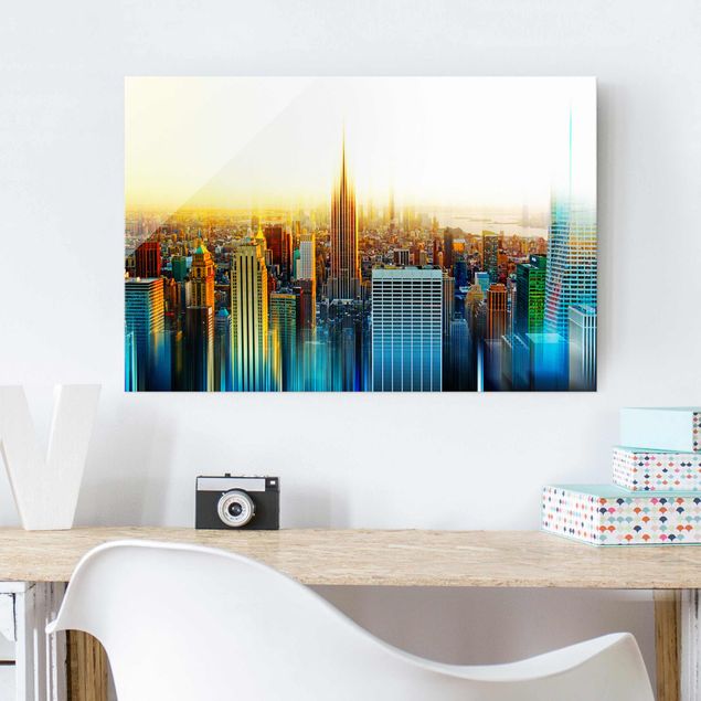 Glass prints New York Manhattan Abstract