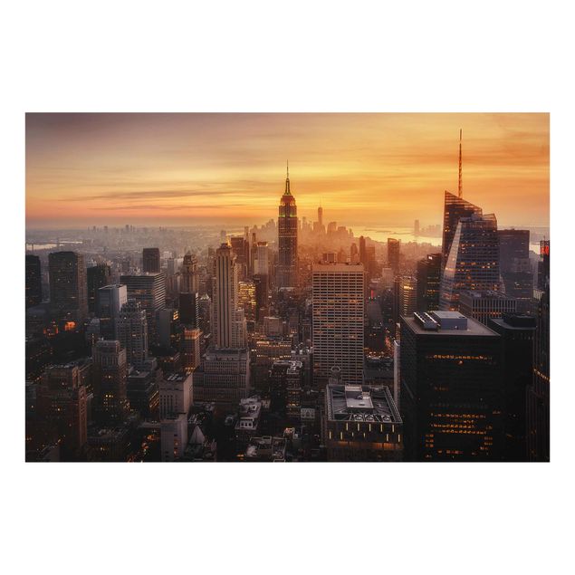 Prints modern Manhattan Skyline Evening