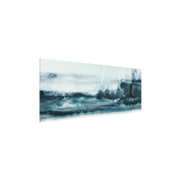 Abstract glass wall art Ocean Current l