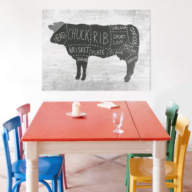 Glass prints sayings & quotes Butcher Board - Beef