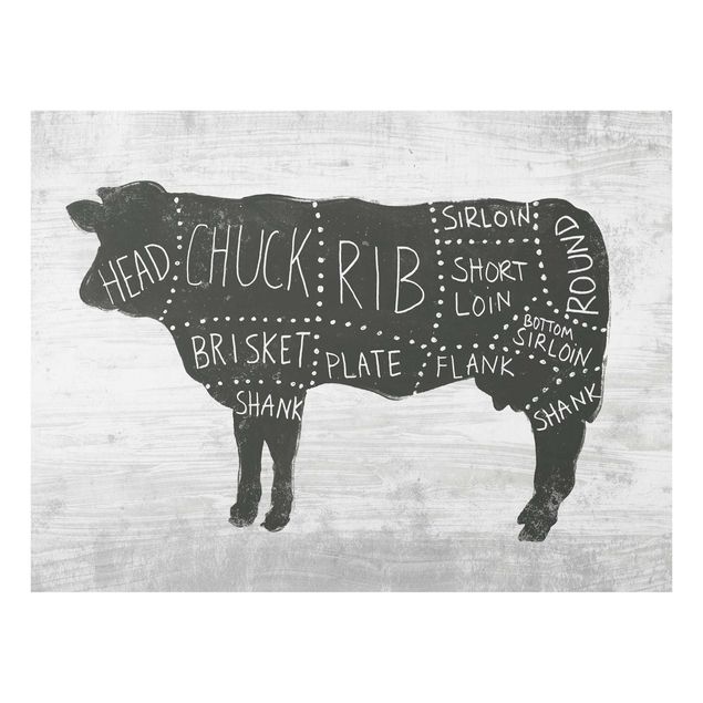 Prints black and white Butcher Board - Beef