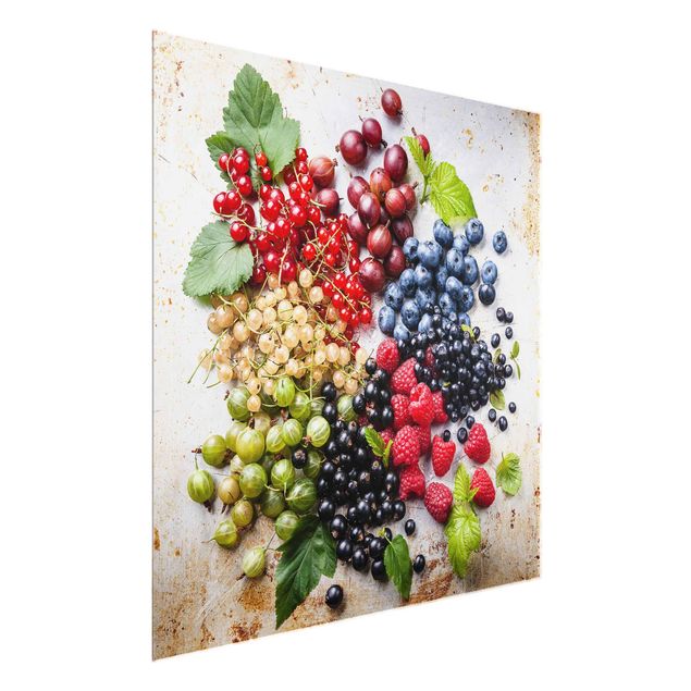 Floral canvas Mixture Of Berries On Metal