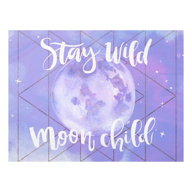 Purple canvas wall art Moon Child - Stay Wild
