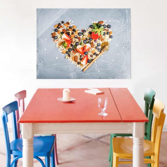 Grey canvas art Heart Of Cereals