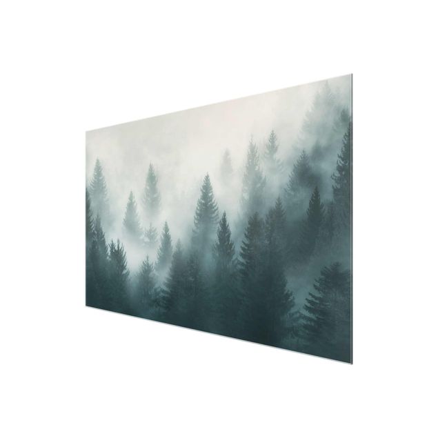 Nature art prints Coniferous Forest In Fog