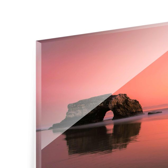 Glass prints beach Natural Bridge In The Sunset