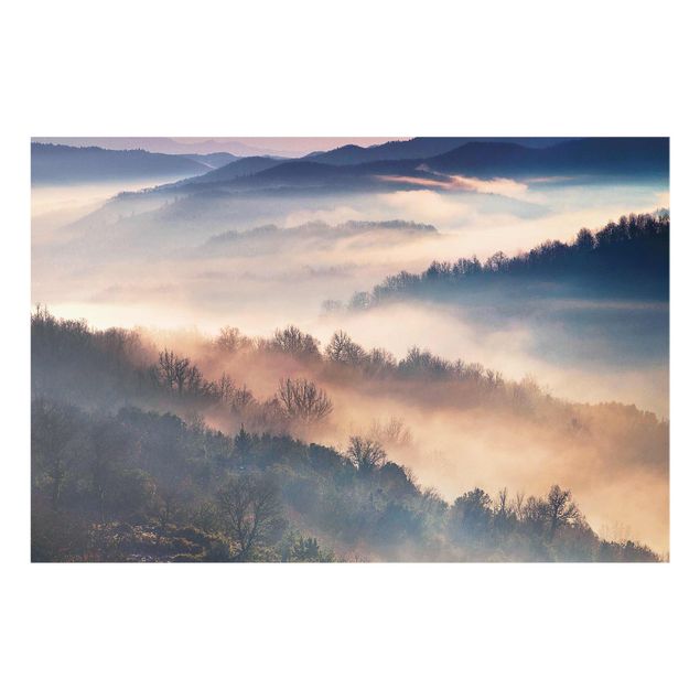 Mountain art prints Fog At Sunset