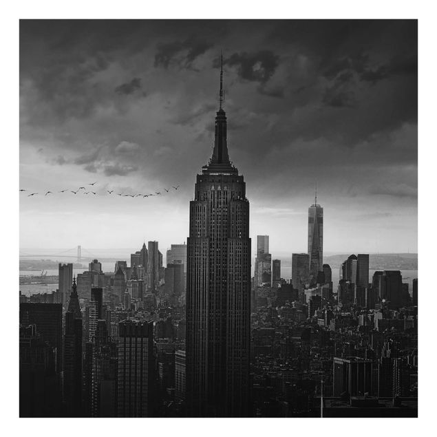 Glass prints black and white New York Rockefeller View