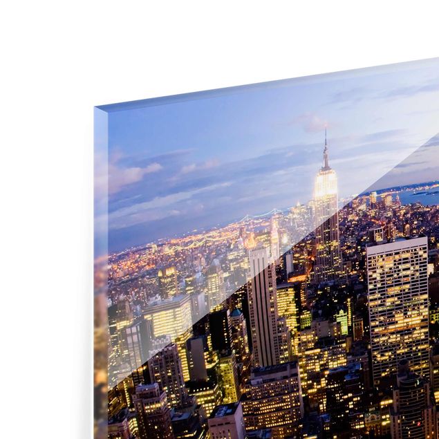 Magnettafel Glas New York Skyline At Night
