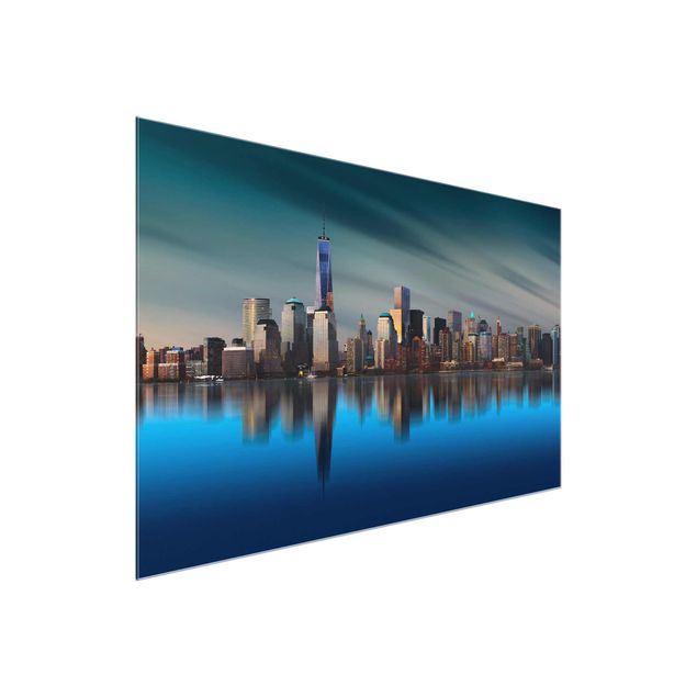 Glass prints architecture and skylines New York World Trade Center